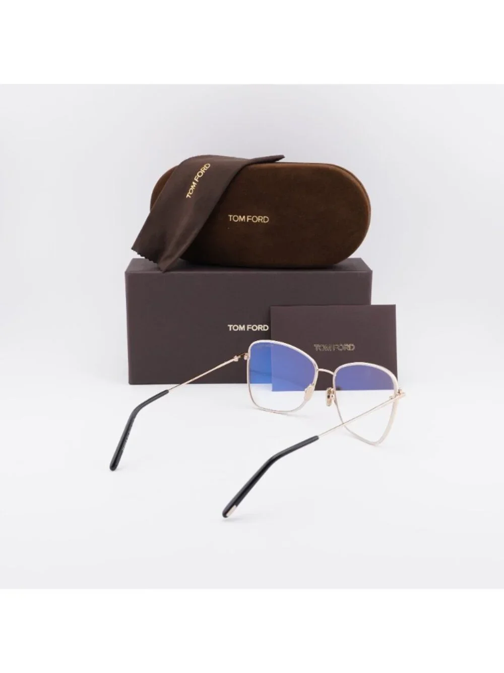 Tom Ford FT5906-B 001 Butterfly Eyeglasses 55mm - Black / Blue Light Block